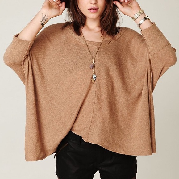 Free People Sweaters - Free People Cream Oversized Boxy Twist Sweater